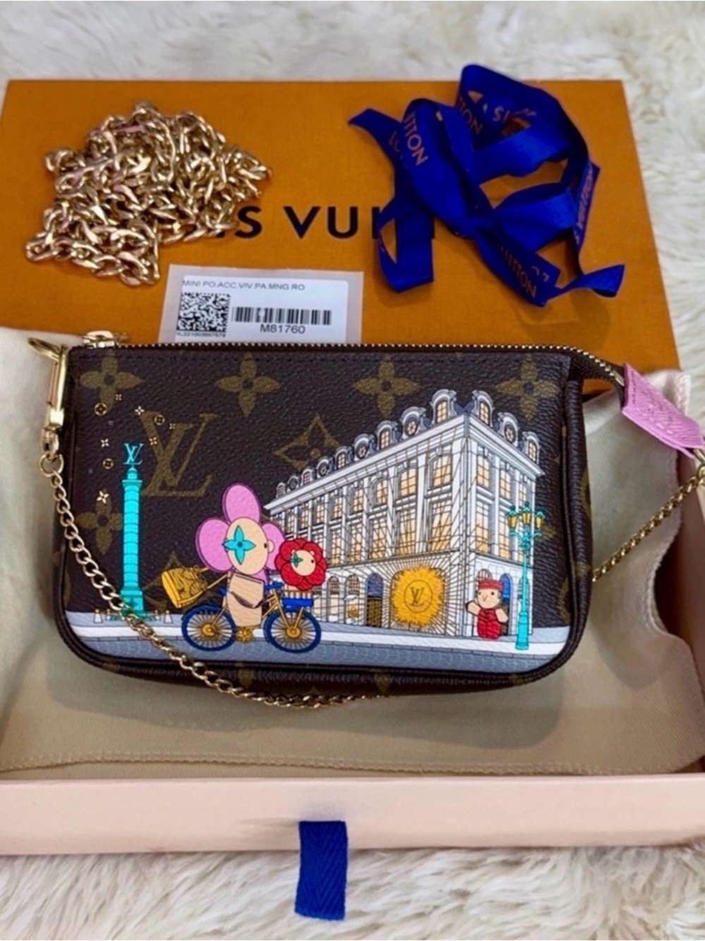 Auth Louis Vuitton Crossbody monogram multi strap mini Pochette purse